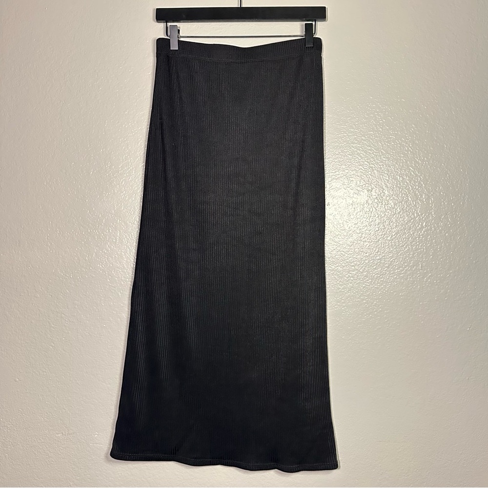 Free People No Excuse Ribbed Maxi Skirt in Black - Picture 5 of 7